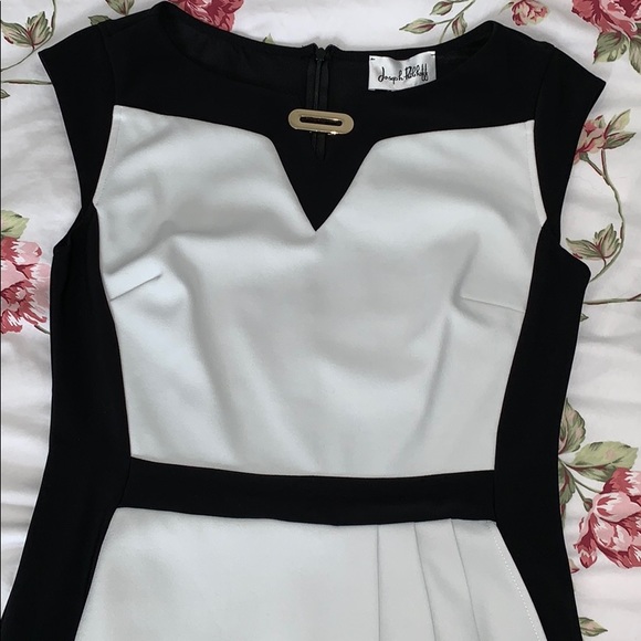 JOSEPH RIBKOFF Black and White Midi Dress - Picture 3 of 4